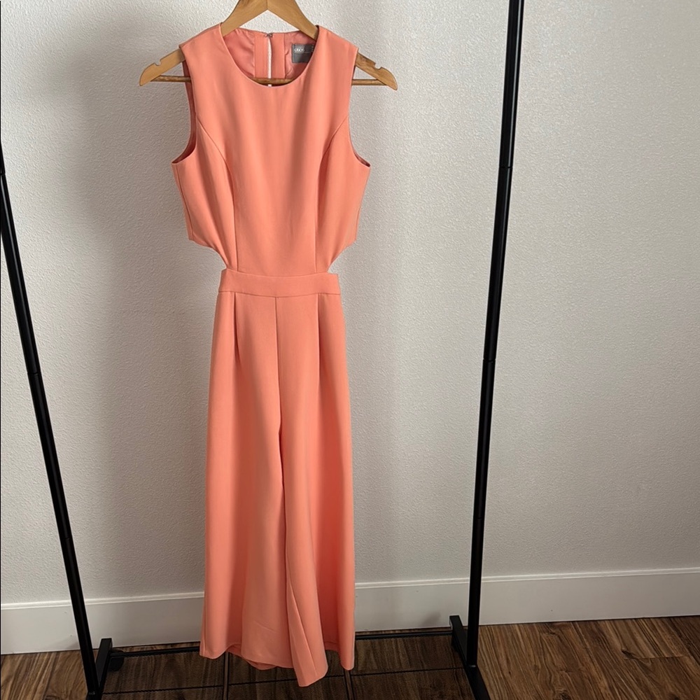 ASOS Coral Ankle Cropped Jumpsuit with open back and cutouts
